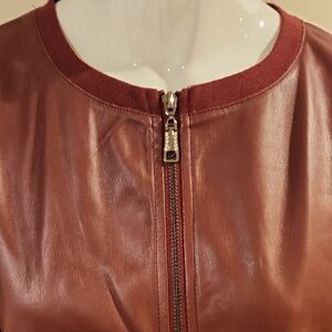 Sioni Deep Burgundy Leather Jacket
